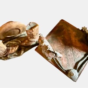 Decorative Western 2 piece Desk Organizer (Resin)